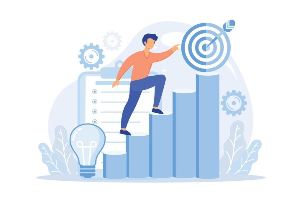 business mission mission statement business goals and philosophy company vision core values customer engagement loyalty and satisfaction flat design modern illustration vector